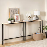2 Pack 39.4" Narrow Console Sofa Table with Power Outlets and USB Ports, Long 75432596