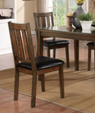Dark Brown Cherry Finish 5pc Dining Set Table with 4 Chairs Black Faux Leather Upholstery Wooden B011P170669