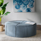 ZNTS 48" Ottoman,Polyester Fabric Large Cocktail Ottoman Modern Style For Living Room, Blue B03548601