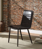 Black and Antique Black Side Chair with Padded Back B062P215497
