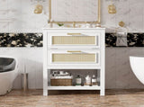 24" Bathroom Vanity with Integrated Ceramic Sink, Bathroom Cabinet with 1 Deep 1 Tip-Out N710P293990K