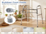 Silver Foldable Walker, 2-Button Folding Mechanism & 7-Level Adjustable Height , 350LBS 04789296