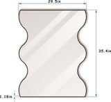 Wall Mirror 30x35 Inch Black Rectangular Mirror with 2 Wavy Sides Metal Framed Mirror Vanity Mirror W1435133318