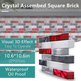 48 Pcs Red Marble Look Peel And Stick Wallpaper PVC Waterproof Self-Adhesive Tile Backsplash For 57663144