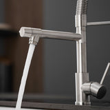 Commercial Kitchen Faucet with Pull Down Sprayer, Stainless Steel Single Handle Single Lever Kitchen W1932P224880