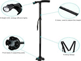 5-Levels Adjustable Height Stick Portable Foldable Cane Travel Camping Hiking 18133745
