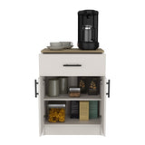 Pantry Cabinet Netal, Kitchen, Ivory / Natural Oak B092P243275