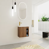 ZNTS 20'' Floating Wall-Mounted Bathroom Vanity with White Resin Sink & Soft-Close Cabinet Door 07639748