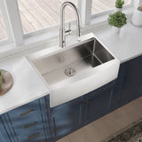 33x22x10"Farmhouse Apron Single Bowl Stainless Steel Kitchen Sink with Workstation W2898P228904