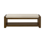 40" Accent Bench with Lower Shelf Shoe Rack, Padded Seating Bench for Living Room, Modern Compact W2186P292094