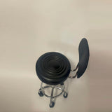Give Corn kernel leather cover,Round Shape Adjustable Salon Stool with Back and Line Black 74315953