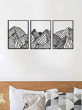 CIFbuy3pcs/aet Minimalist Mountain Landscape Metal Wall Art Square Hollow-Out Panels, Mesmerizing 37234795