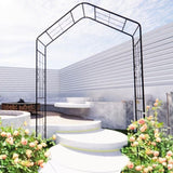 Metal Garden Arch L56.3'' x W16.93'' x H94.5'' Climbing Plants Support Rose Arch Outdoor Black 14900474