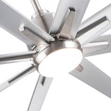 ZNTS Smart 72" Integrated LED Ceiling Fan with Silver Blades in Brushed Nickel Finish W1367121902