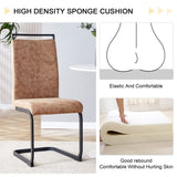 Dining Chairs,tech cloth High Back Upholstered Side Chair with C-shaped Tube Black Metal Legs for W115155748