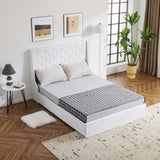 Upholstered Queen Platform Storage Bed Frame with 4 Drawers, Wingback Headboard with Button Tufted 78963941