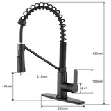 Matte Black Kitchen Faucet with Soap Dispenser Single Handle Kitchen Sink Faucet with Pull Down T3177P277522