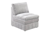 1pc Armless Chair Modular Plush Chair Sectional Sofa Living Room Furniture Granite Morgan Fabric B011126790