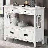 36'' Farmhouse Pine Wood Console Table Entry Sofa Table with 4 Drawers & 1 Storage Shelf for W120246661