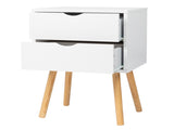 40*30*60cm Simple And Modern White Cabinet, Wood Color Legs, MDF Spray Paint, High Legs, Two 81927349