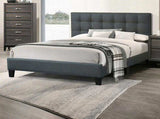 Modern 1pc Full Size Bed Charcoal Polyfiber Tufted Headboard Platform Bedframe Bedroom Furniture B011P243662