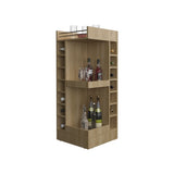 Lyman 46" Tall 3-Tier Corner Bar Cabinet with Fourteen Wine Bottle Cubbies, Living Room, Liquor B070P254768