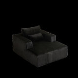 62.5-Inch Corduroy Sponge Sofa Lounge Chair,No Assembly Required,Fluffy Modern Sleeper Chair for W834P206042
