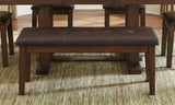 ZNTS Transitional Dining 1pc Wooden Bench Button-Tufted Seat Light Rustic Brown Finish B01176990