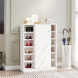 Marble white shoe cabient with sliding door have 6 layers can storage at least30 pairs shoes W1320P191410
