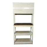 31.50" White and Rustic Brown color 5-Tier Bakers Rack for Kitchen with Storage, Coffee Bar, Kitchen W1412P230431