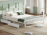 Queen Size Platform Bed with Storage Drawers, Metal Daybed Frame with Upgraded Safety Round-Pipe W5305P471354