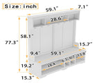 Modern Hallway Hall Tree Metal Hooks and Storage Space, Multi-Functional Entryway Coat Rack W1580P327014