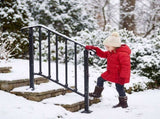 Matte black 2-tier ABS plastic handrail for patio stairs 17829459
