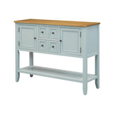 Series Ample Storage Vintage Console Table with Four Small Drawers and Bottom Shelf for Living 51302521