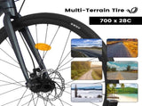 700Cx28 Road Bike, Lightweight Aluminum Frame, Disc Brakes, 16-Speed, Fast Acceleration, Suitable 62864627