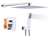 Shower System Shower Faucet Combo Set Wall Mounted with 10" Rainfall Shower Head and handheld shower T3177P269095