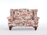 Modern Accent with Retro Wood Legs, Comfy Upholstered Armchair, Floral Design Single Sofa 80427562