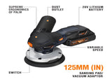 Cordlees Random Orbital Sander, Burshless 20V Electric Sander, 7 Variable Speed Palm Sander, 14272890