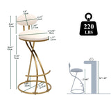 Round Bar Stool Armless Velvet Barstools with Back Set of 2 Upholstered Counter Chair for Dining 79864204
