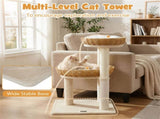 Multi-Level Cat Tree with 2 Wicker Baskets & Sisal Scratching Posts Indoor Cat Tower 01745223