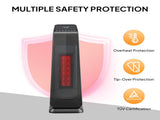 23" 1500W Portable Electric Heater with 3 Heat Settings, 70&deg Oscillation, Timer, Remote Control, 62390629