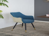 Set of 2 Blue Fabric Side Chair, Living Room Bedroom Kitchen Vanity Accent Chair, 23" x 23" x 34" W2078127365