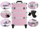 3pcs Trolley-Style Makeup Case with Universal Wheels Aluminum Alloy Cosmetic Trolley Case 58229820