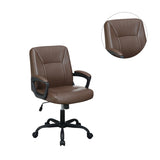 ZNTS Adjustable Height Office Chair with Padded Armrests, Brown SR011681