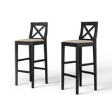 Bar Chair Counter Height Stool with Backrest, Padded Seat & Footrest, Wood Kitchen Island Chair, W2582P170703