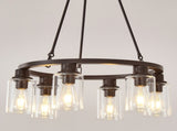 23.62'' Modern 6-Light Black Wagon Wheel Chandelier With Light For Bedroom Bathroom,Living W5008P468517