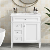 30'' Bathroom Vanity with Top Sink, Modern Bathroom Storage Cabinet with 2 Drawers and a Tip-out N710P206904K