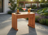 Wood Backless Garden Bench for Patio, Balcony & Indoor Use, Compact Single-Seat Outdoor Bench, Easy 89603572