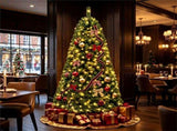 7 FT Pre-Lit Artificial Christmas Tree with 500 Dual Color LED Lights, 1181 Branch Tips Hinged PVC 07133889