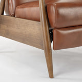 Sarasota Wood Arm Push Back Recliner - Caramel B050P281016